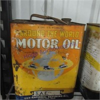 Around The World motor oil 2 gal can
