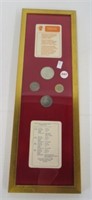 Mahatma Gandhi Centenary Coins in Frame. Measures