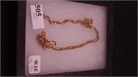 24" yellow gold chain marked 14K, 8 7. grams