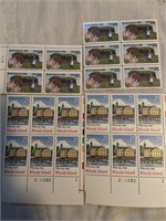 12 Rhode Island stamps 25c and  10 South Dakota