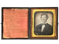 Daguerreotype Portrait of Man w Leather Case