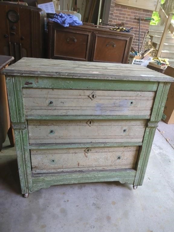 Vintage 3 drawer dresser - 30"T x 30"W x 16"D