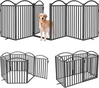 Malier Metal Freestanding Dog Gates with Door, 32'