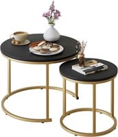 Coffee Table Nesting Set of 2 Round End Tables