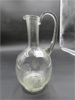 Small Glass Pitcher w/ Floral Pattern