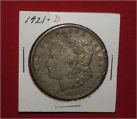 1921-D Morgan Silver Dollar-Only Year Denver Mint