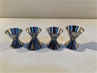 (4) Shot pourers. Stainless steel