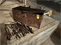 Metal Tool Box W/ Old Tools