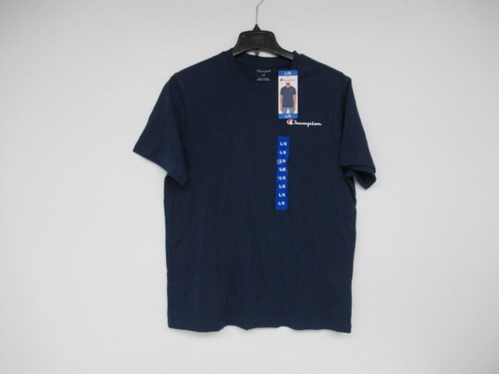 Champion Men's LG Crewneck T-shirt, Blue Large