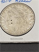 1921-D Silver  Morgan Dollar