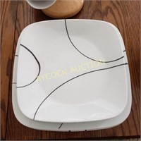 Corelle dishes, cups & cup rack