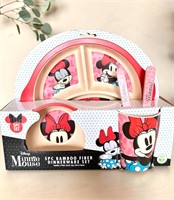 minnie mouse 5pc bamboo fiber dinnerware set