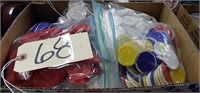BOX LOT OF  USED POKER CHIPS.
