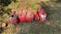 5 plastic gas cans