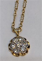 14K Gold & Diamond Necklace 2.8 Grams