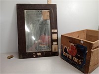 Mirror, and apple king crate,