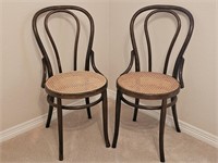 (2) Caned Ice Cream Parlor Chairs / Bent Wood w/