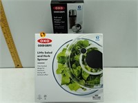 NEW OXO SALT N PEPPER SHAKERS W/SALAD SPINNER