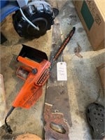 Electric chainsaw and hand saw