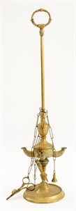 "Lucerne" Oil Lamp in Brass, 19th c.