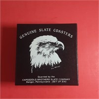 Slate eagle coaster set