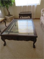 Formal Coffee Table and End Table, Glass Top