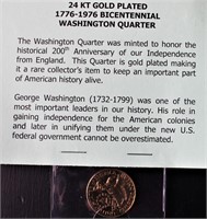 25 KT Gold Plated Bicentennial Washington Quarter