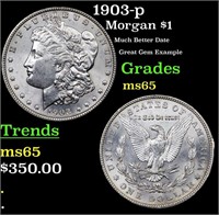 1903-p Morgan Dollar $1 Grades GEM Unc