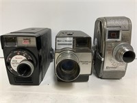 3 Movie Cameras, Keystone, Brownie, Bell& Howell