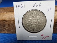 1961 50 CENT COIN SILVER