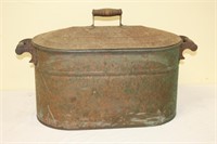 Antique copper boiler with cover