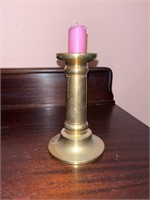 Vintage Brass Candlestick Holder - Pillar Style -