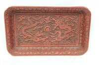 A Chinese Cinnabar Tray