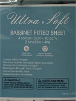ULTRA SOFT BASSINET FITTED SHEETS 16x32IN 4SHEETS