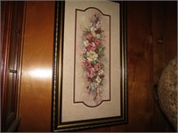 Pair of Framed Floral Prints 15 x 27"