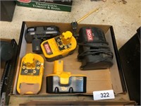 (4) 18 Volt Ryobi Batteries and Charger