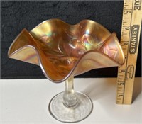Fenton Marigold Carnival Glass Compote