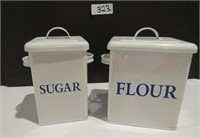 Enamel Flour & Sugar Canisters