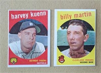 2 1959 Topps Harvey Kuenn & Billy Martin