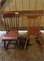 Pair Of Vintage Wooden Rocking Chairs