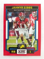 2023 Score Jahmyr Gibbs Rookie Card Red