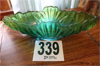 Vintage Green Glass Fruit Bowl(R4)