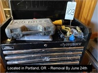 LOT, HUSKY TOP & BOTTOM TOOL BOXES ON CASTERS