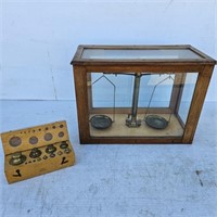 Vintage Balance Scale with Weights