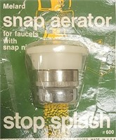Sealed Melard snap aerator for faucets with snap