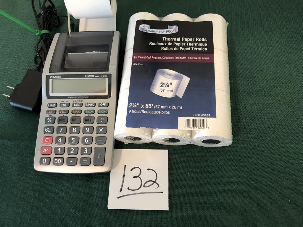 Small Casio calculator & paper