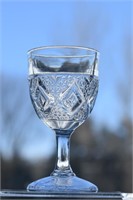Early Pressed Glass Diamond Medallion Cordial