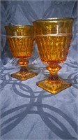 Indiana Glass Mt. Vernon Amber goblets