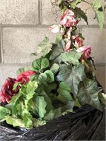 Large Bag Filled with Faux Flowers and plants
