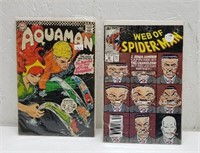 Lot of 2 Comic Books- Aquaman and Web of